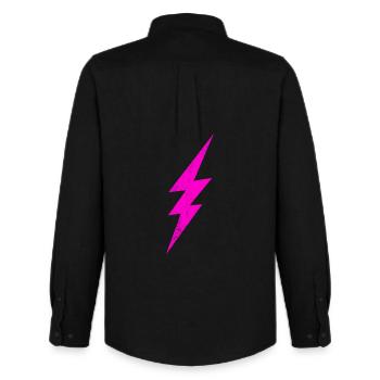 Glowing Pink Lightning - Men's Oxford Shirt by Stanley/Stella - black - Back - AI Model Male 185 dark (185cm)