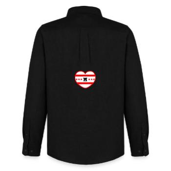 The real heart of Drentsesevlag Friesland Drenthe - Men's Oxford Shirt by Stanley/Stella - black - Back - AI Model Male 185 dark (185cm)