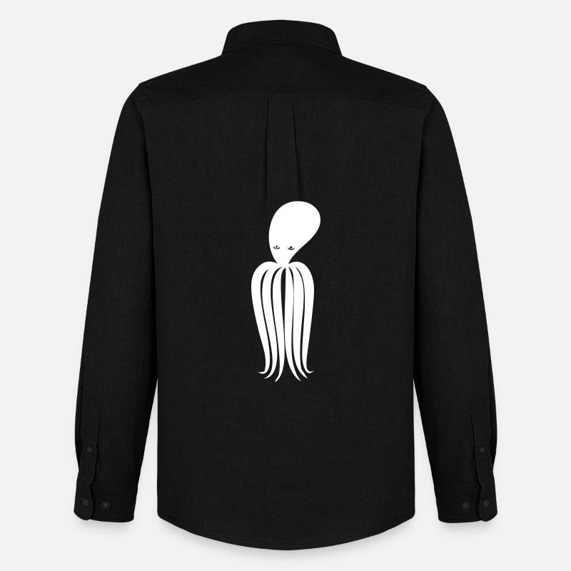 Octopus Krake Tintenfisch - Männer Oxford Hemd von Stanley/Stella - Schwarz