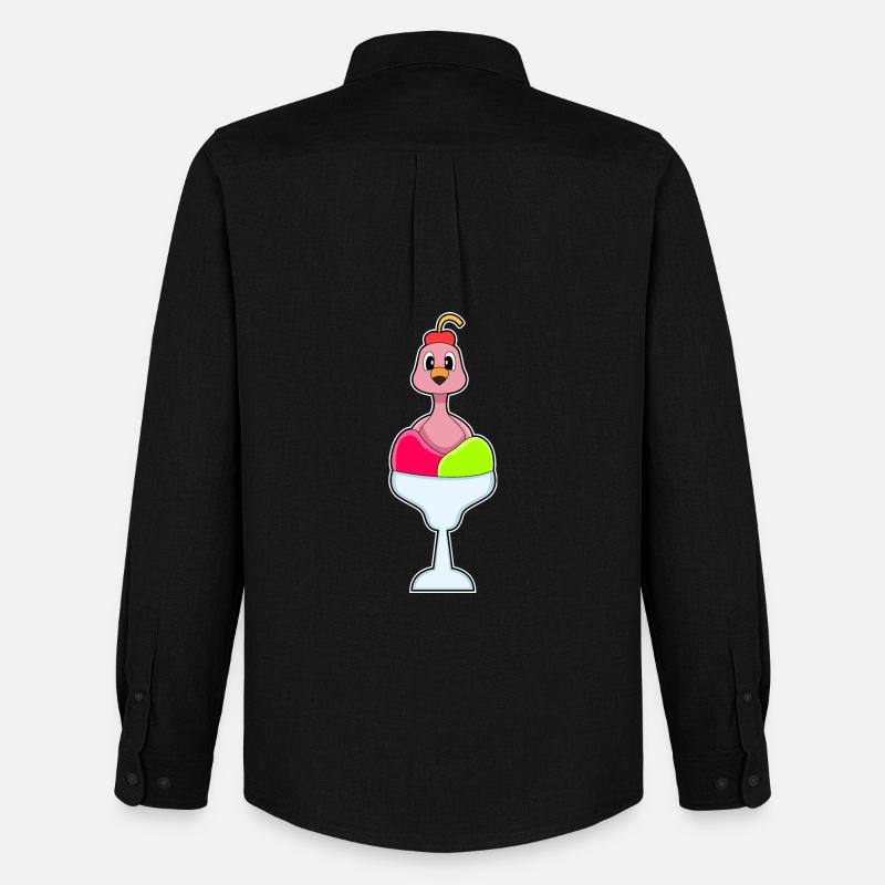 Flamingo Eisbecher - Männer Oxford Hemd von Stanley/Stella - Schwarz