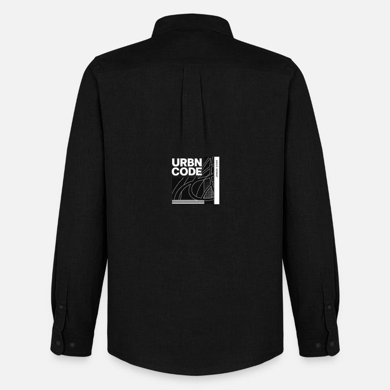 Urban Code Liniendesign - Männer Oxford Hemd von Stanley/Stella - Schwarz