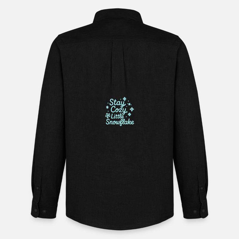 Stay Cozy Snowflake Neon Script - Männer Oxford Hemd von Stanley/Stella - Schwarz