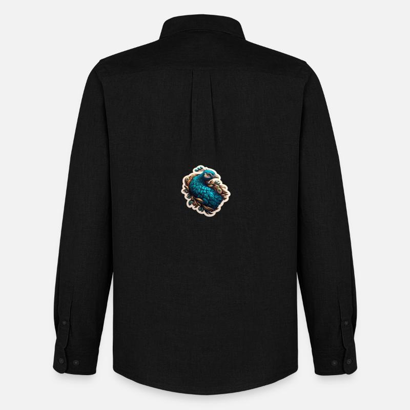 Blauer Pfau Federpracht - Männer Oxford Hemd von Stanley/Stella - Schwarz