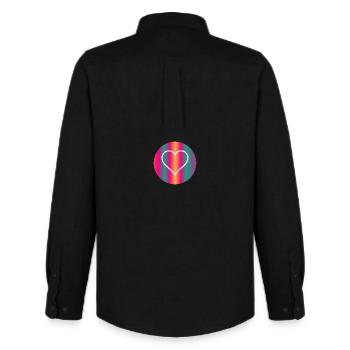 HEART - Men's Oxford Shirt by Stanley/Stella - black - Back - AI Model Male 185 dark (185cm)