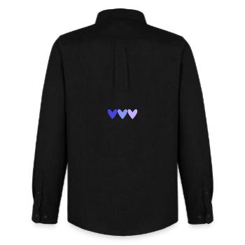 COUPLE. JUST MARRIED. EVJF. SAINT VALENTIN. MARIES - Chemise Oxford homme Stanley/Stella - noir - Dos - AI Model Male 185 dark (185cm)