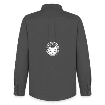 Baby Kopf Schlaf - Männer Oxford Hemd von Stanley/Stella - Anthrazit - Hinten - AI Model Male 185 dark (185cm)