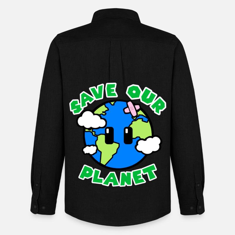 Save Our Planet - Männer Oxford Hemd von Stanley/Stella - Schwarz