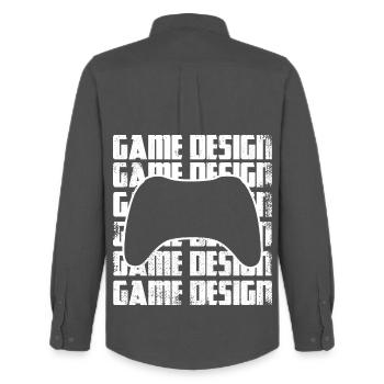 Game Designer - Men's Oxford Shirt by Stanley/Stella - anthracite - Back - AI Model Male 185 dark (185cm)