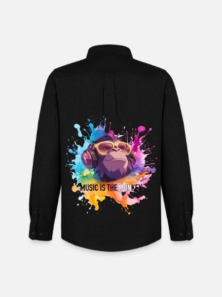 Music is the monkey pun - Men's Oxford Shirt by Stanley/Stella - black