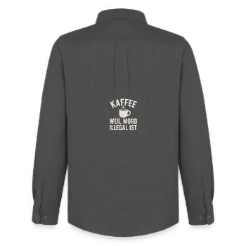 Lorena's go dunkle Farben entfernt - Männer Oxford Hemd von Stanley/Stella - Anthrazit - Hinten - AI Model Male 185 dark (185cm)
