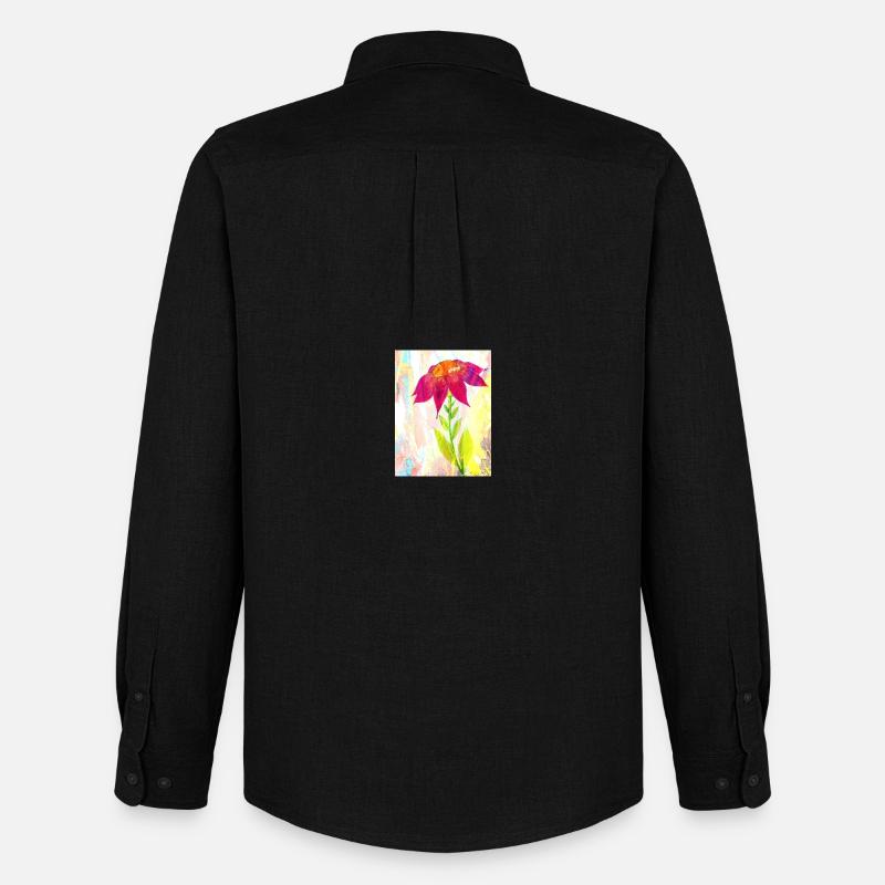Eine Blume - Männer Oxford Hemd von Stanley/Stella - Schwarz