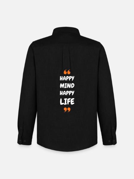 Happy Mind, Happy Life - Men's Oxford Shirt by Stanley/Stella - black