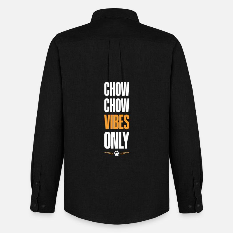Chow Chow Vibes Only - Männer Oxford Hemd von Stanley/Stella - Schwarz