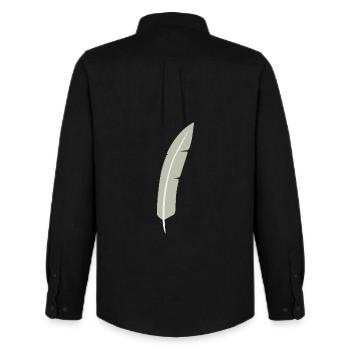 Feather Arc Minimalist Print - Chemise Oxford homme Stanley/Stella - noir - Dos - AI Model Male 185 dark (185cm)
