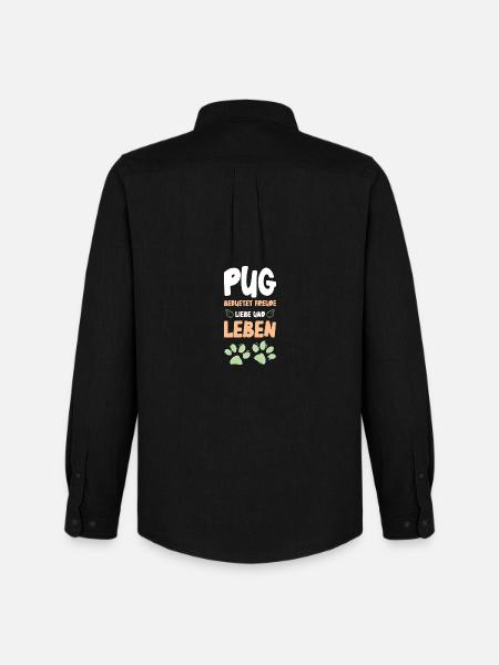 Pug Joie de vivre design - Men's Oxford Shirt by Stanley/Stella - black