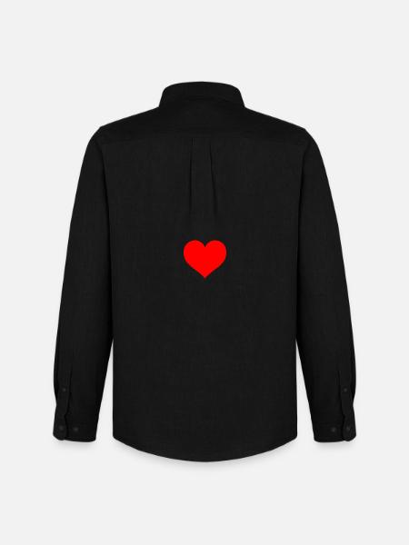 Herz - Männer Oxford Hemd von Stanley/Stella - Schwarz