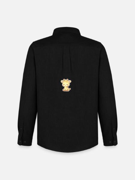 Cute baby Giraffe Kawaii style - Men's Oxford Shirt by Stanley/Stella - black