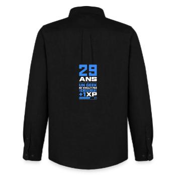 29 Ans Humour Geek 29 Ans Anniversaire Gamer - Chemise Oxford homme Stanley/Stella - noir - Dos - AI Model Male 185 dark (185cm)