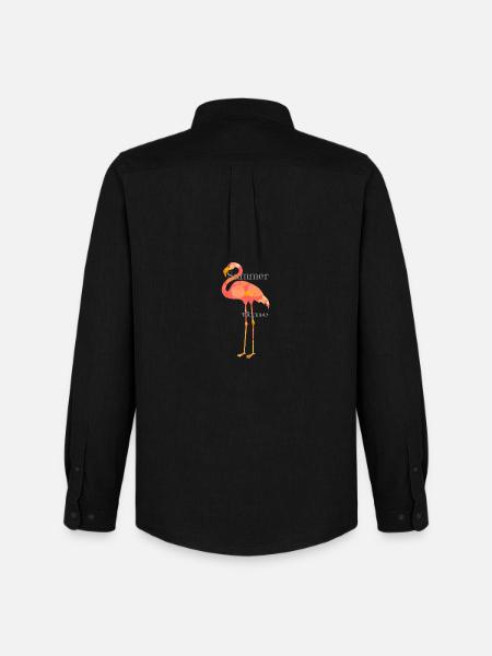 Flamingo design with font - Men's Oxford Shirt by Stanley/Stella - black