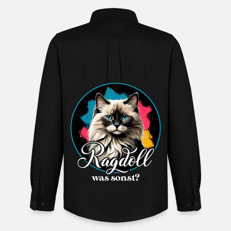 Ragdoll  Katze - Männer Oxford Hemd von Stanley/Stella - Schwarz