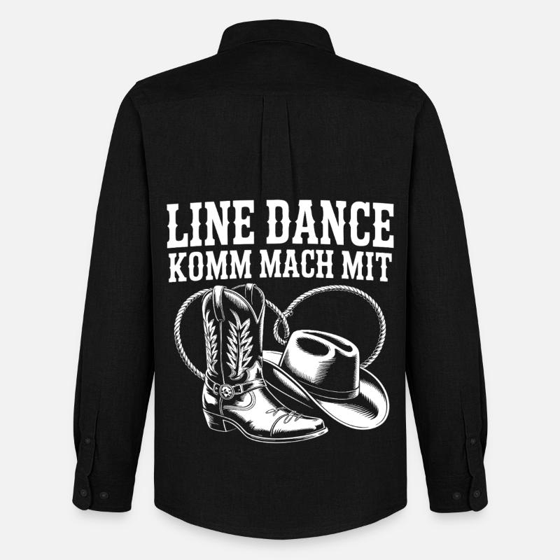 Line Dance Komm mach mit - Männer Oxford Hemd von Stanley/Stella - Schwarz
