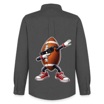 American Football Dabbing - Men's Oxford Shirt by Stanley/Stella - anthracite - Back - AI Model Male 185 dark (185cm)
