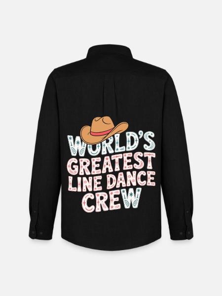 World's Best Line Dance Crew - Men's Oxford Shirt by Stanley/Stella - black