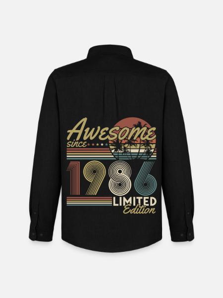 Bursdag i 1986 - Retro gave - Stanley/Stella Oxfordskjorte herre - svart