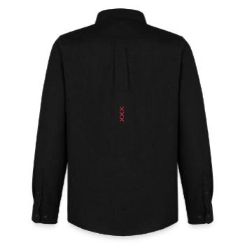 Amsterdam Rot - Männer Oxford Hemd von Stanley/Stella - Schwarz - Hinten - AI Model Male 185 dark (185cm)