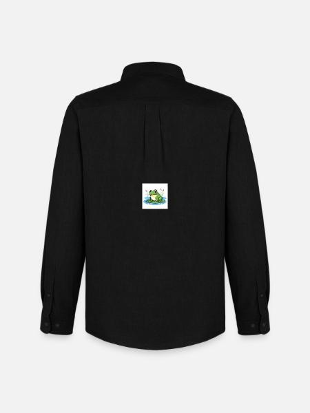 Charming frog on water lily - Men's Oxford Shirt by Stanley/Stella - black