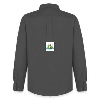 Charmante grenouille sur un nénuphar - Chemise Oxford homme Stanley/Stella - charbon - Dos - AI Model Male 185 dark (185cm)