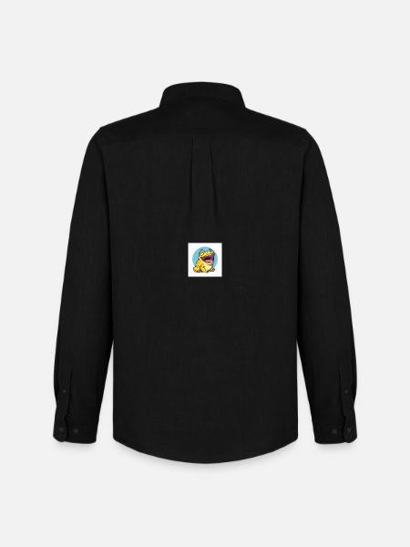 Laughing frog in cartoon style - Men's Oxford Shirt by Stanley/Stella - black