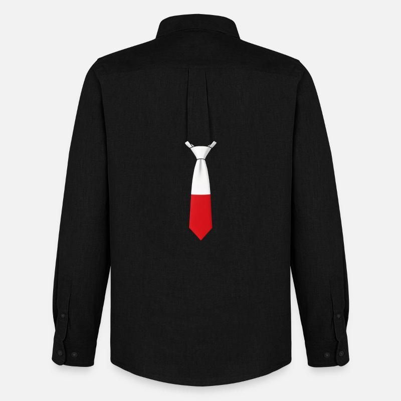 Poland Tie – Flaggendesign - Männer Oxford Hemd von Stanley/Stella - Schwarz
