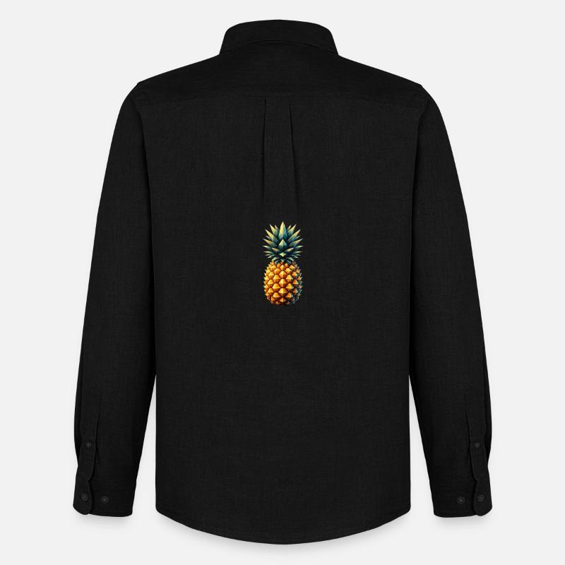 Ananas im Polygon-Stil - Männer Oxford Hemd von Stanley/Stella - Schwarz