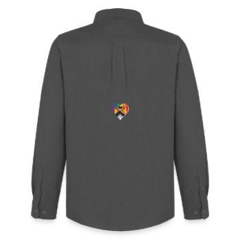Pride Gaming Controller - Men's Oxford Shirt by Stanley/Stella - anthracite - Back - AI Model Male 185 dark (185cm)