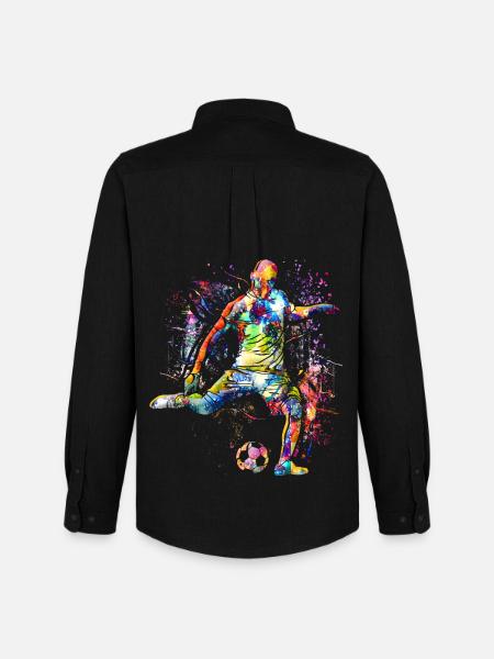 Playing soccer - Soccer player - Men's Oxford Shirt by Stanley/Stella - black