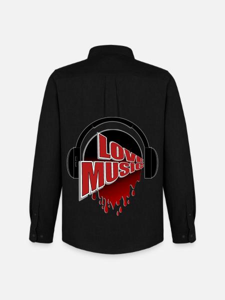 Love Music Casque Passion - Chemise Oxford homme Stanley/Stella - noir