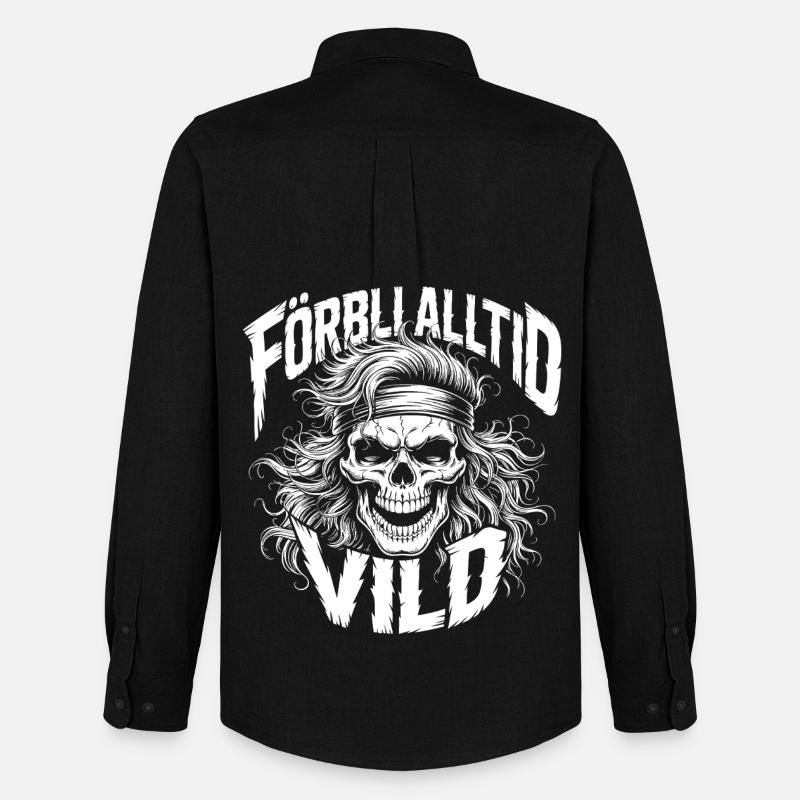 Wild Side Skull - Männer Oxford Hemd von Stanley/Stella - Schwarz