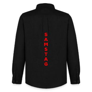 Samstag - rot - Männer Oxford Hemd von Stanley/Stella - Schwarz - Hinten - AI Model Male 185 dark (185cm)