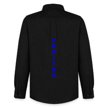 Vendredi - bleu - Chemise Oxford homme Stanley/Stella - noir - Dos - AI Model Male 185 dark (185cm)