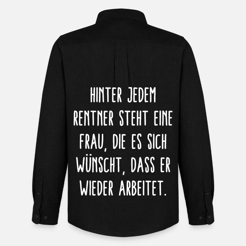 Hinter Jedem Rentner Eine Frau - Männer Oxford Hemd von Stanley/Stella - Schwarz