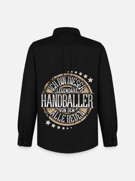 Handballer Handball - Männer Oxford Hemd von Stanley/Stella - Schwarz