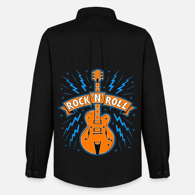 Striscione Rock'N'Roll con chitarra - Stanley/Stella Camicia Oxford uomo - nero