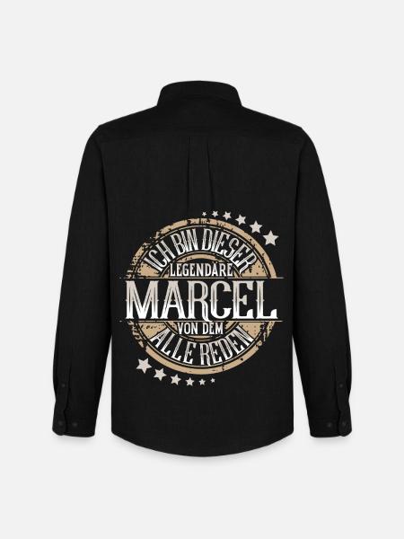 Marcel - Männer Oxford Hemd von Stanley/Stella - Schwarz