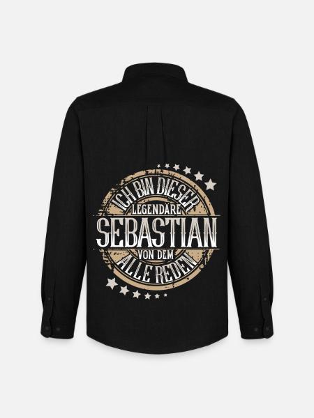 Sebastian - Männer Oxford Hemd von Stanley/Stella - Schwarz