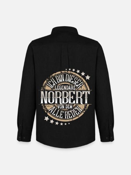 Norbert - Männer Oxford Hemd von Stanley/Stella - Schwarz