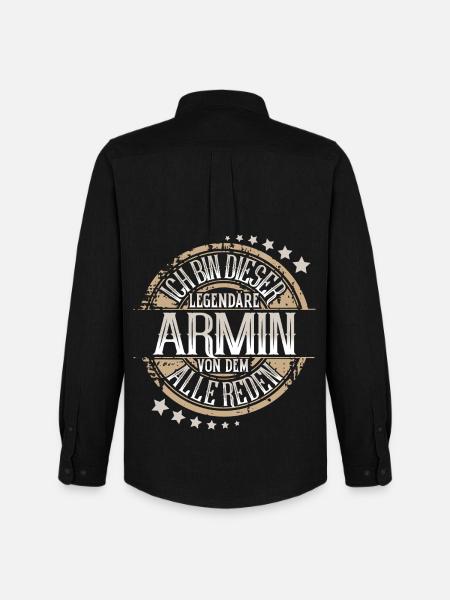 Armin - Männer Oxford Hemd von Stanley/Stella - Schwarz
