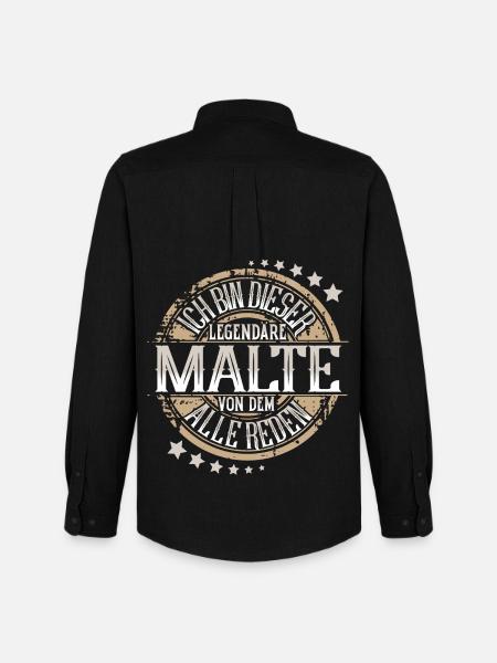 Malte - Männer Oxford Hemd von Stanley/Stella - Schwarz