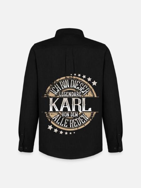 Karl - Männer Oxford Hemd von Stanley/Stella - Schwarz