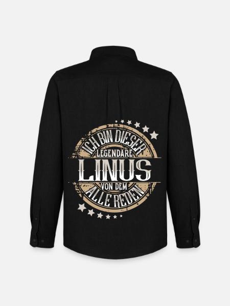 Linus - Männer Oxford Hemd von Stanley/Stella - Schwarz